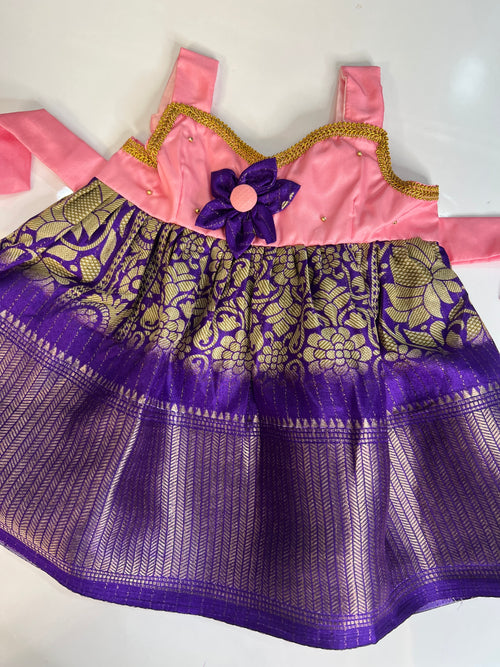 Baby Pink & Purple Frock