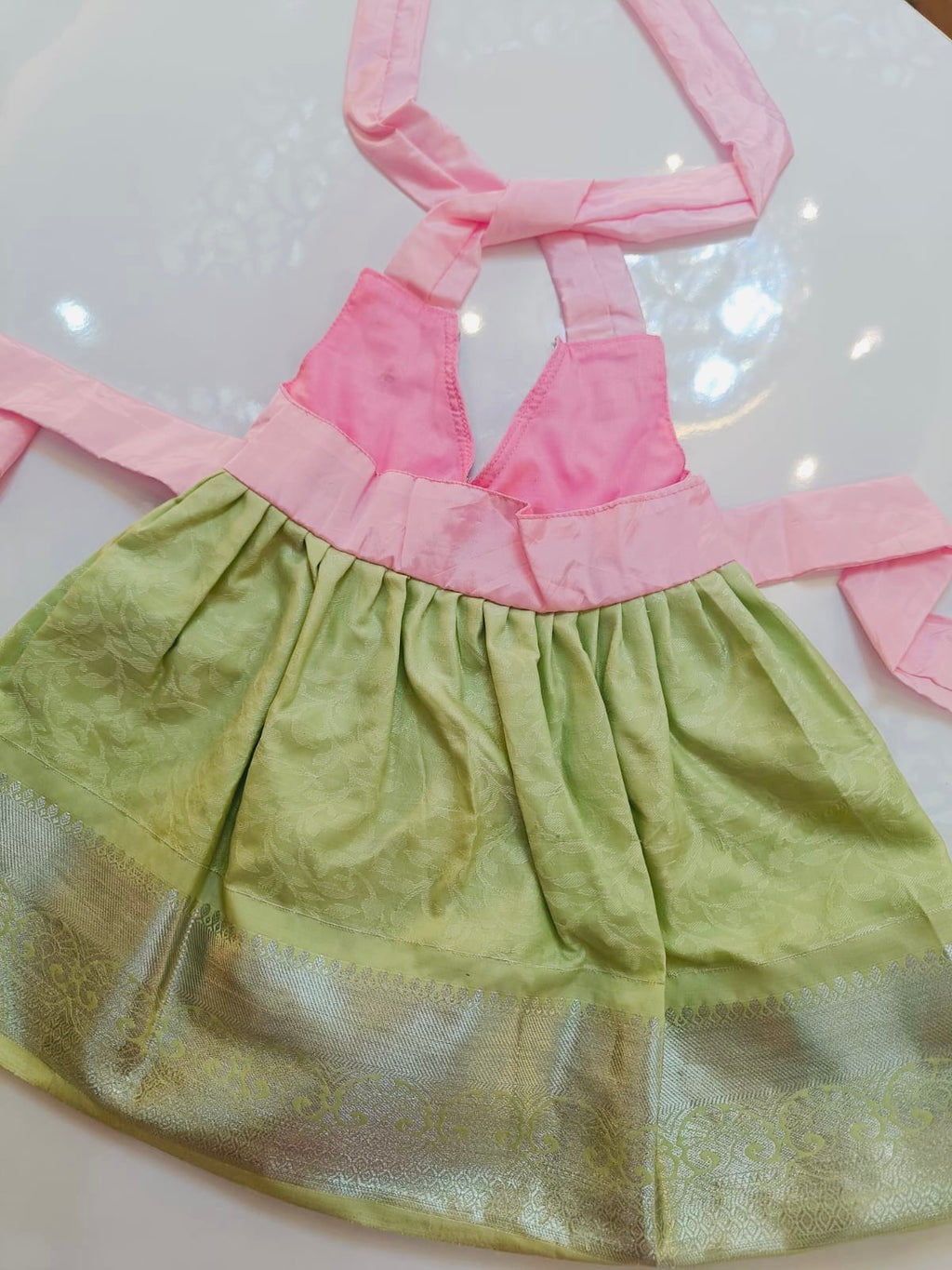 Baby Pink & Pista Green frock