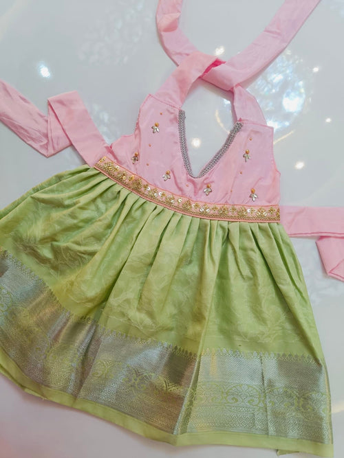 Baby Pink & Pista Green frock