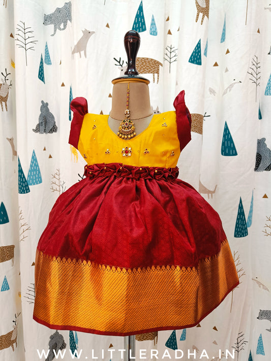 Yellow and marron frock