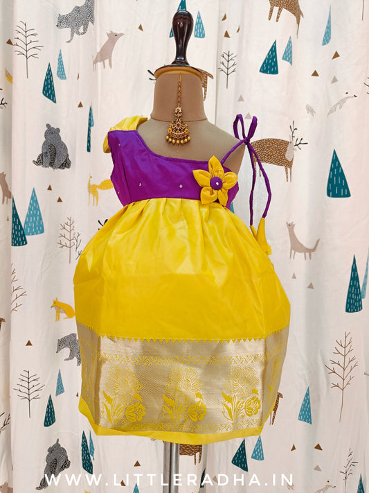 Purple and lemon yellow Frock