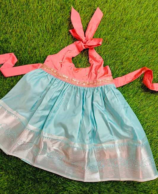 Pink & Cyan frock