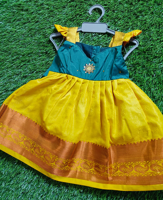 Green & yellow frock